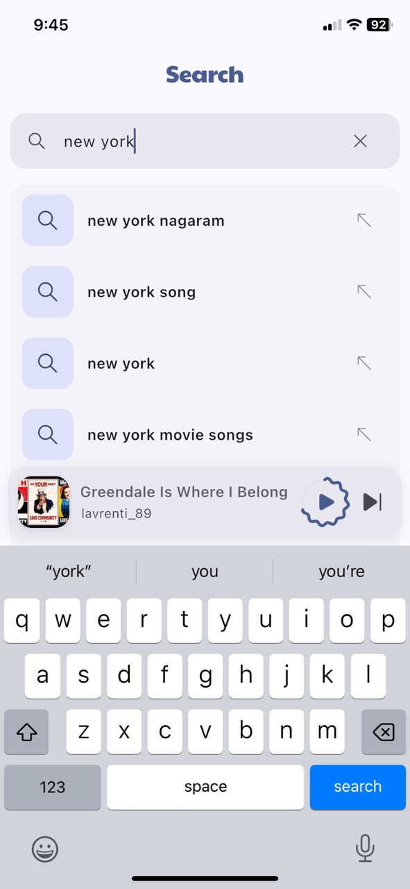 Catchify instant search with real-time suggestions and mini player
